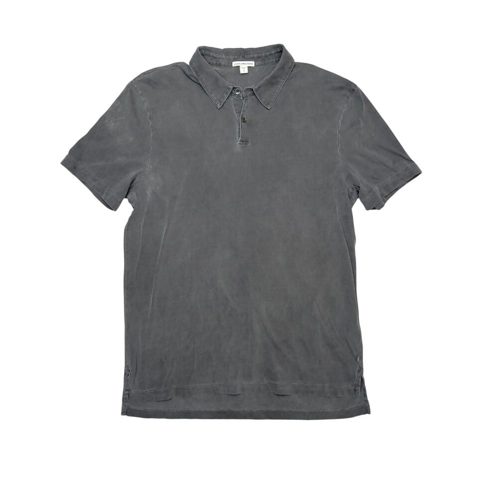 James Perse Sueded Jersey Polo Supima Shirt Men's 2/Medium Quiet Luxury